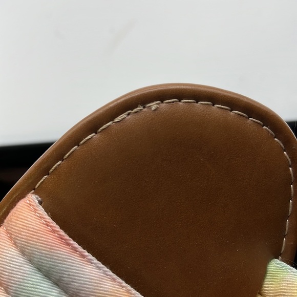 NWT Shade & Shore Slip On Sandals Colorful Tie Dye Rainbow Pink Green Womens 7 - Picture 12 of 12